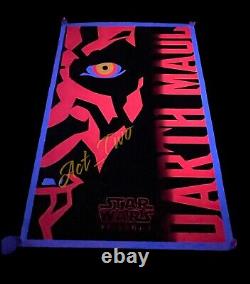 Vintage Flocked 1999 Star Wars episode I Darth Maul Blacklight Poster 22x 34 US