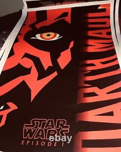 Vintage Flocked 1999 Star Wars episode I Darth Maul Blacklight Poster 22x 34 US
