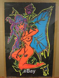 Vintage Flower Goddess blacklight 1971 poster 3606