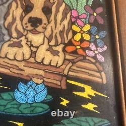 Vintage Fuzzy Blacklight Poster Frog 7212 Western Graphics Corp Puppies