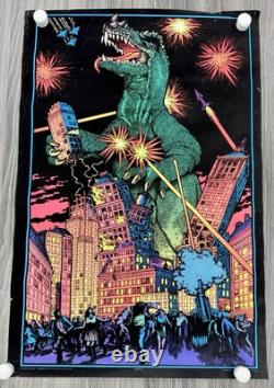 Vintage Godzilla Blacklight Poster Western Graphics