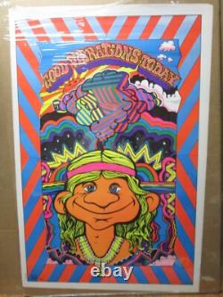 Vintage Good Vibrations today black light Poster 1972 Peace hippy 19439