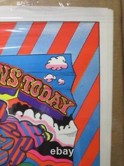 Vintage Good Vibrations today black light Poster 1972 Peace hippy 19439