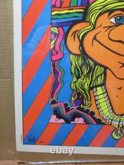 Vintage Good Vibrations today black light Poster 1972 Peace hippy 19439