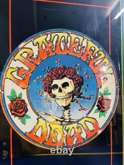 Vintage Grateful Dead SKULL N ROSES Velvet Blacklight Poster 39x27