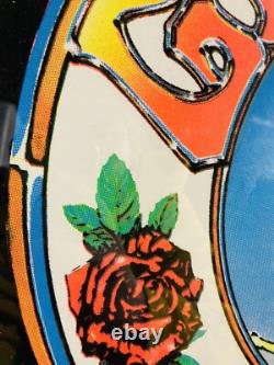 Vintage Grateful Dead SKULL N ROSES Velvet Blacklight Poster 39x27