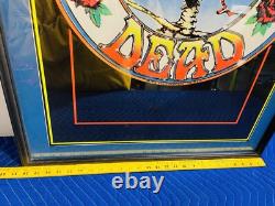 Vintage Grateful Dead SKULL N ROSES Velvet Blacklight Poster 39x27