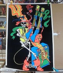 Vintage Guitar-Guy Black-Light Poster 1980 Scorpio #1632 Rolled Fine+