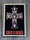 Vintage Guns N' Roses Flocked Velvet Black Light Poster 1988 #819