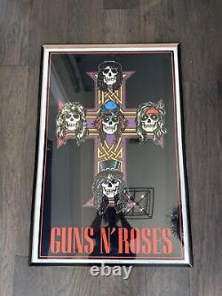 Vintage Guns N' Roses Flocked Velvet Black light Poster 1988 #819