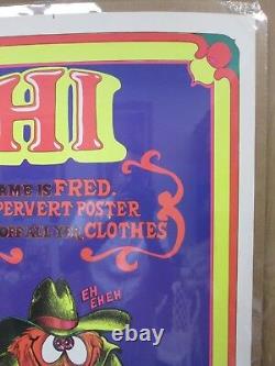 Vintage HI my name is Fred a Pervert Black Light Poster 1973 In#G2176