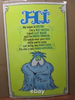 Vintage HI my name is Irving Black Light Poster 1974 In#G3186