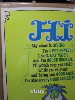 Vintage HI my name is Irving Black Light Poster 1974 In#G3186