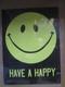 Vintage Have A Happy Black Light Poster 1970's Happy Face In#g7485