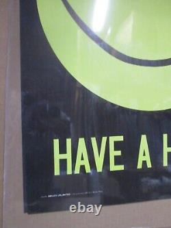 Vintage Have a happy Black Light Poster 1970's happy face In#G7485
