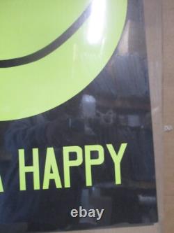 Vintage Have a happy Black Light Poster 1970's happy face In#G7485