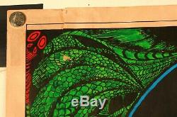 Vintage Iron Butterfly Black Light Poster Fair Condition 22 1/2 X 17 1/2