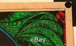 Vintage Iron Butterfly Black Light Poster Fair Condition 22 1/2 X 17 1/2