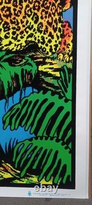 Vintage JAGUAR #1799 Blacklight Poster Felt Velvet