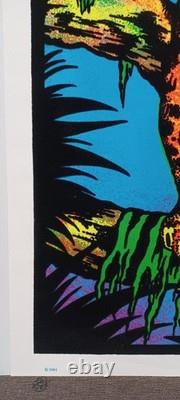 Vintage JAGUAR #1799 Blacklight Poster Felt Velvet