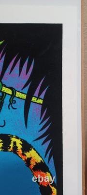 Vintage JAGUAR #1799 Blacklight Poster Felt Velvet