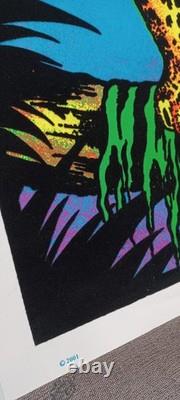 Vintage JAGUAR #1799 Blacklight Poster Felt Velvet