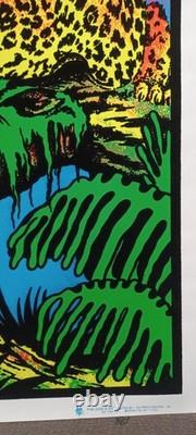 Vintage JAGUAR #1799 Blacklight Poster Felt Velvet