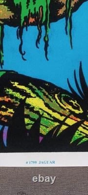Vintage JAGUAR #1799 Blacklight Poster Felt Velvet