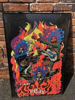 Vintage JImmy Hendrix and The Experience Black Light Poster Amazing! Experienced