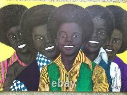 Vintage Jackson 5 Blacklight Poster 1971 Sunset Marketing, Inc. 33 3/4 X 21