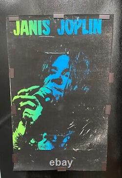Vintage Janis Joplin Black Light Music Concert Poster