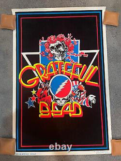 Vintage Jerry Garcia Grateful Dead Black Light Poster 1980 Funky Enterprises