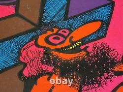 Vintage Jesus KEEP ON TRUCKIN' Blacklight Poster 60s 70s Parody Christ Cross