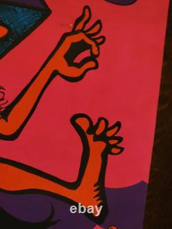 Vintage Jesus KEEP ON TRUCKIN' Blacklight Poster 60s 70s Parody Christ Cross