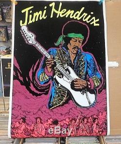 Vintage Jimi Hedrix Black-Light Poster 1983 Scorpio #1657 Rolled Very Fine+