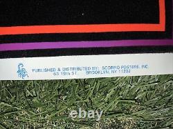 Vintage Jimi Hendrix Flame Poster Blacklight Felt Scorpio #1737 23x35 1996 RARE