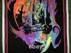 Vintage Jimi Hendrix Flame Poster Blacklight Felt Scorpio #1737 23x35 1996 RARE