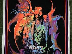 Vintage Jimi Hendrix Flame Poster Blacklight Felt Scorpio #1737 23x35 1996 RARE