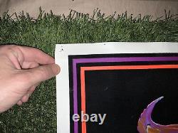 Vintage Jimi Hendrix Flame Poster Blacklight Felt Scorpio #1737 23x35 1996 RARE