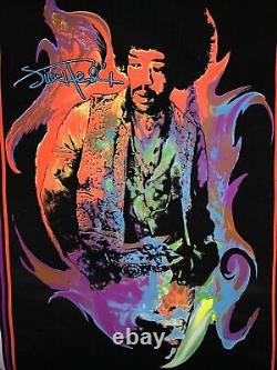 Vintage Jimi Hendrix Flame Poster Blacklight Felt Scorpio #1737 23x35 1996 RARE