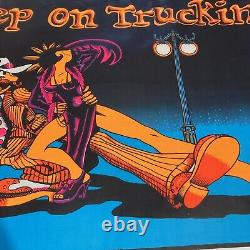 Vintage KEEP ON TRUCKIN' Blacklight Poster 1972 Boogie Dancing Psychedelic