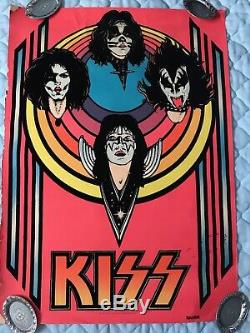 Vintage KISS 1976 Black Light Poster