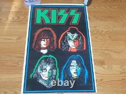 Vintage KISS 1992 FOUR FACES BLACK LIGHT POSTER