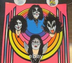 Vintage KISS FELT BLACK LIGHT POSTER AUCOIN M. H. STEIN M/NM #332 GREAT from 1976