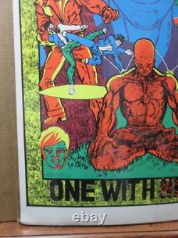 Vintage KUNG FU one with nature Black Light Poster 1973 In#G3255