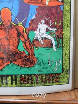 Vintage KUNG FU one with nature Black Light Poster 1973 In#G3255