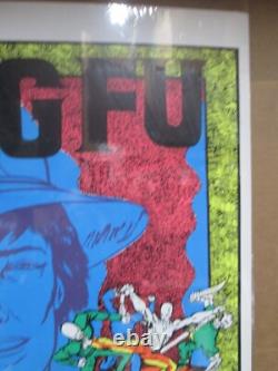 Vintage KUNG FU one with nature Black Light Poster 1973 In#G7595