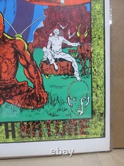 Vintage KUNG FU one with nature Black Light Poster 1973 In#G7595