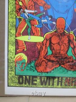 Vintage KUNG FU one with nature Black Light Poster 1973 In#G7595