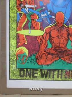 Vintage KUNG FU one with nature Black Light Poster 1973 In#G7616